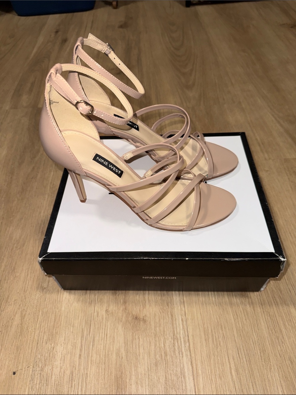Nine West Blush Pink Strappy Stiletto Sandals